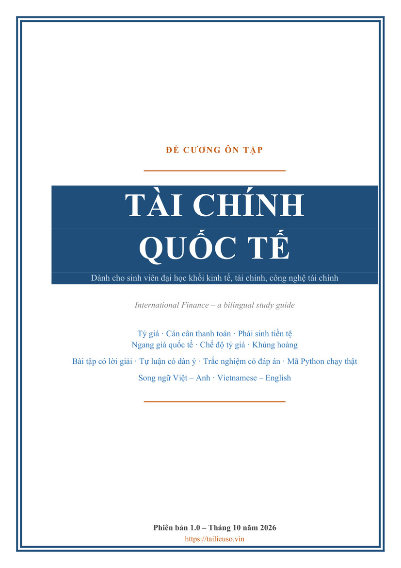 Đề cương ôn tập Tài chính quốc tế — Việt/Anh